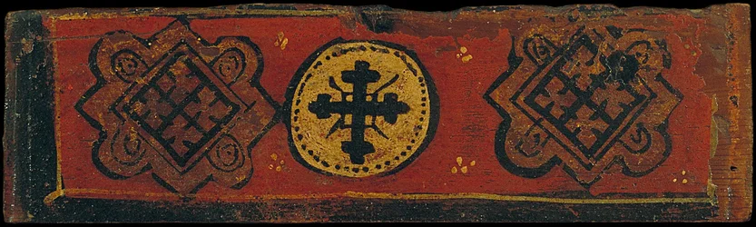 Small Coffered Ceiling Panel with a Cross and Coats of Arms in Lozenge Form